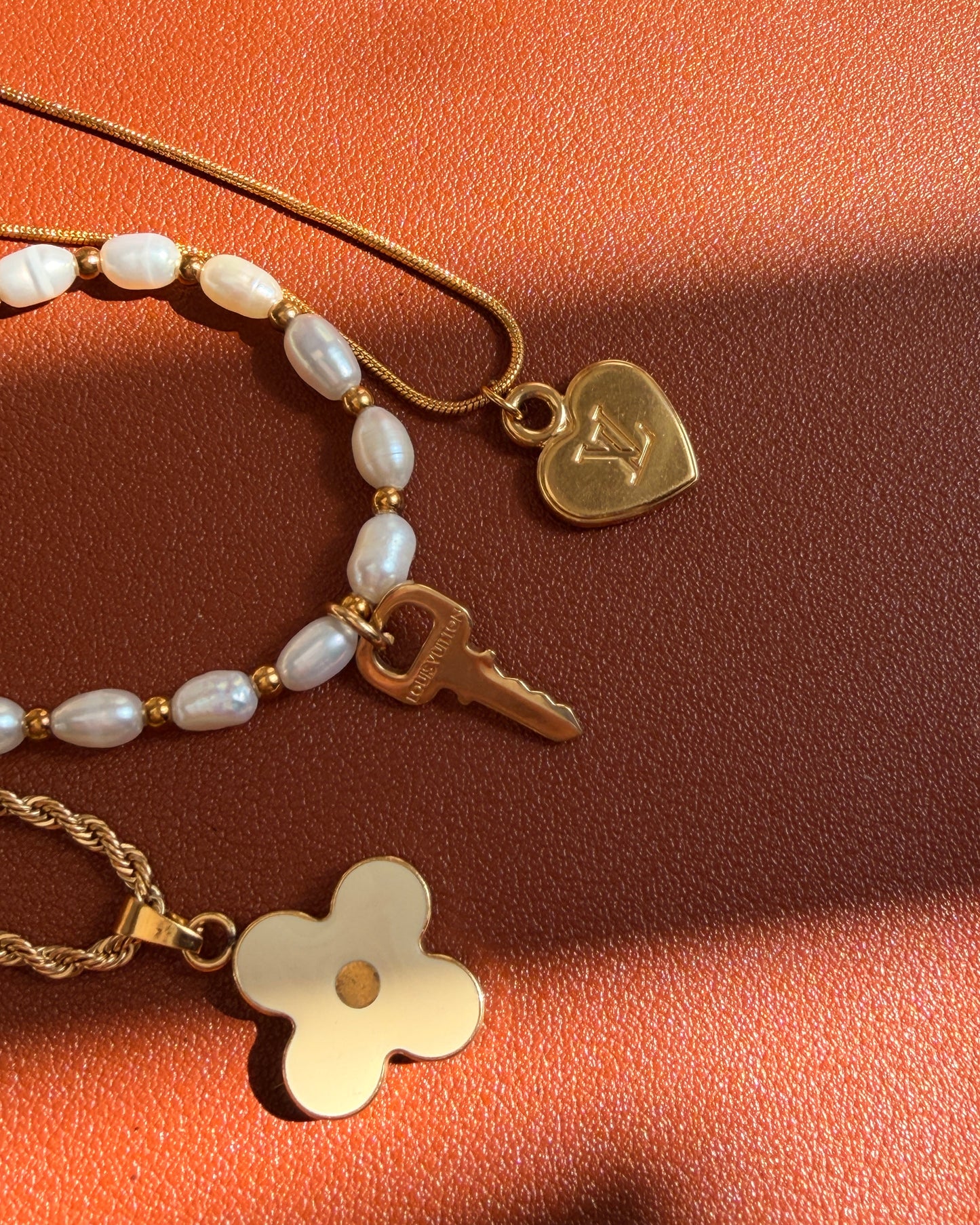 Authentic Louis Vuitton Heart Reworked Dainty Necklace
