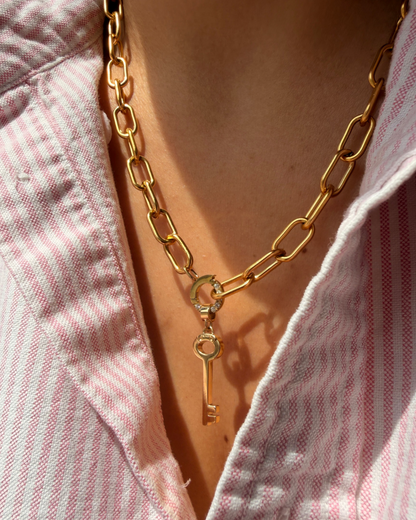 Authentic Prada Key pendant - Repurposed Necklace