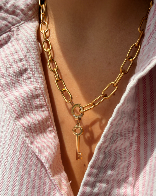 Authentic Prada Key pendant - Repurposed Necklace