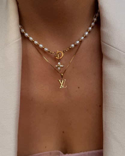 Authentic Louis Vuitton Floragram Logo Pendant- Reworked Necklace