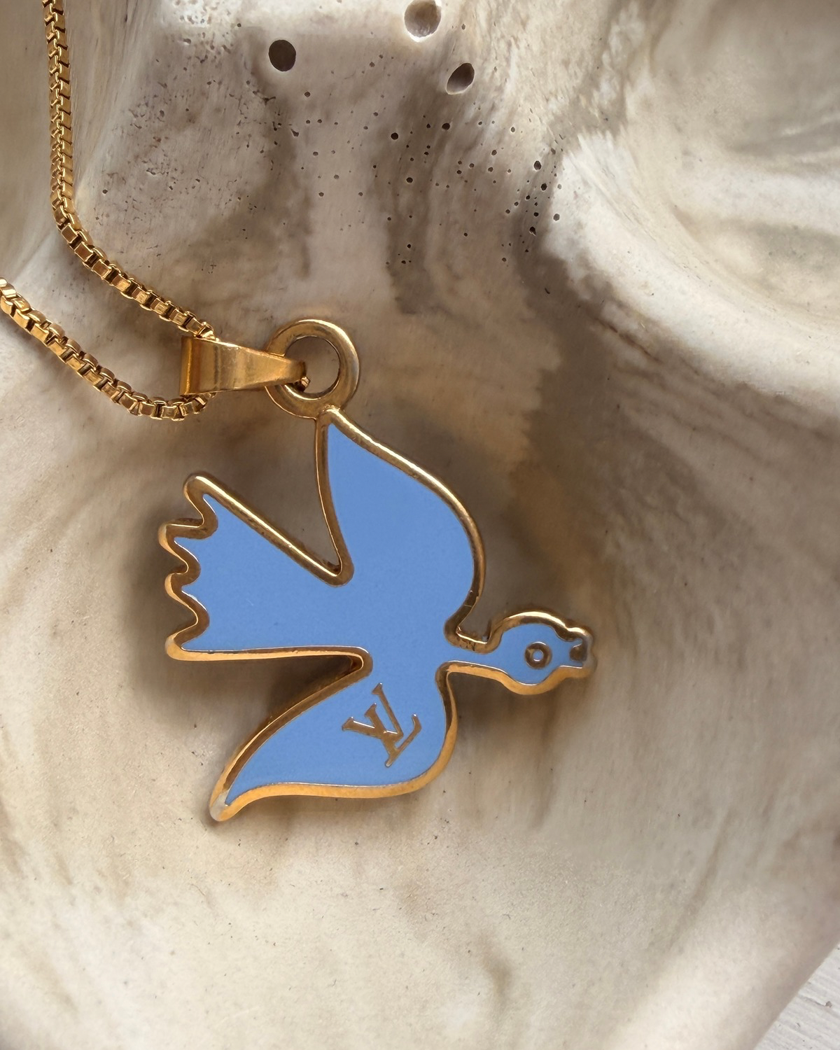 Authentic Louis Vuitton Bird Pendant- Reworked Necklace