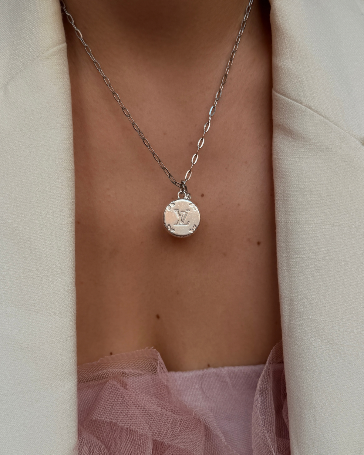 Authentic Louis Vuitton Rounded Pendant- Reworked Necklace