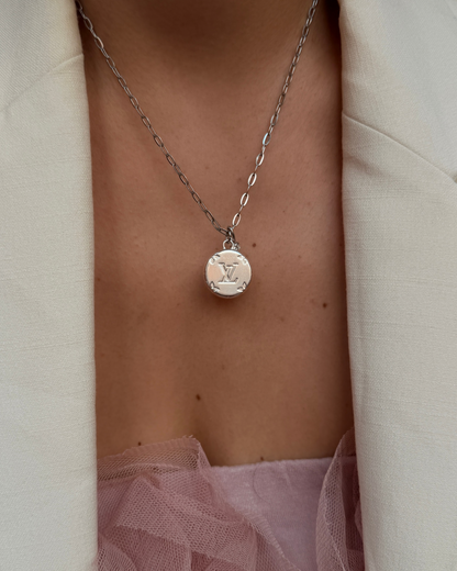 Authentic Louis Vuitton Rounded Pendant- Reworked Necklace
