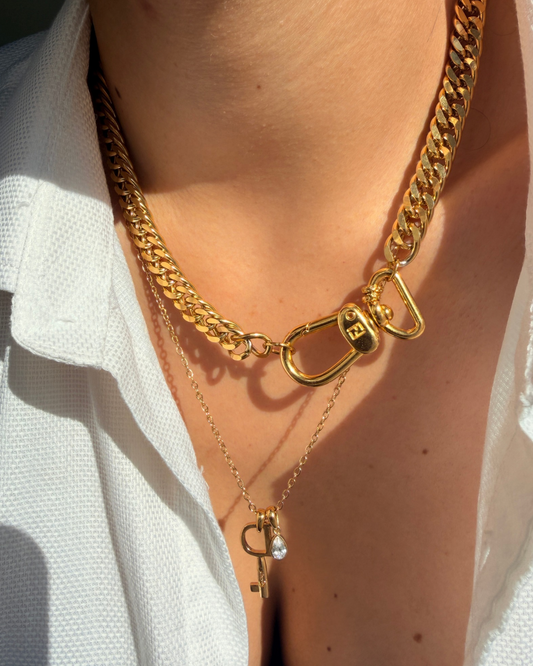 Authentic Fendi Clasp - Repurposed Necklace