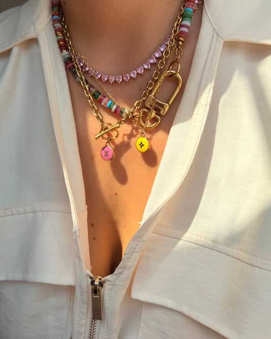 Authentic Louis Vuitton Yellow Pendant Pastilles- Necklace