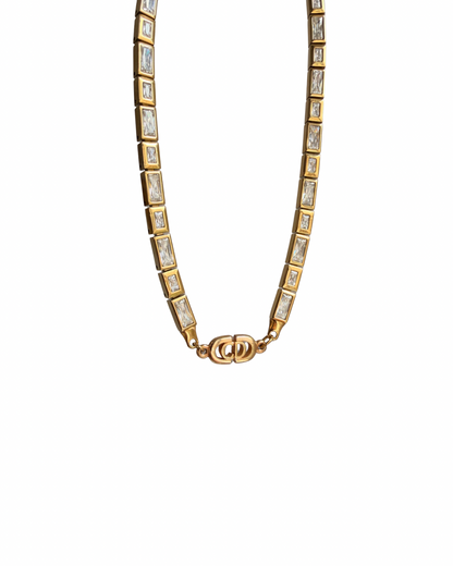 Authentic Dior CD Pendant- Reworked Diamante Choker