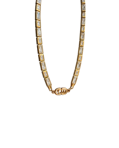 Authentic Dior CD Pendant- Reworked Diamante Choker