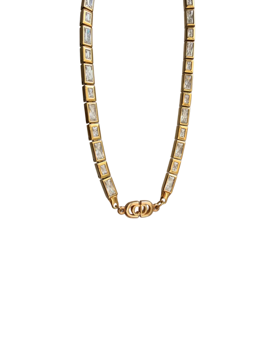 Authentic Dior CD Pendant- Reworked Diamante Choker