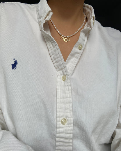 Authentic Dior Spelt out mise pendant - Reworked Pearls Necklace