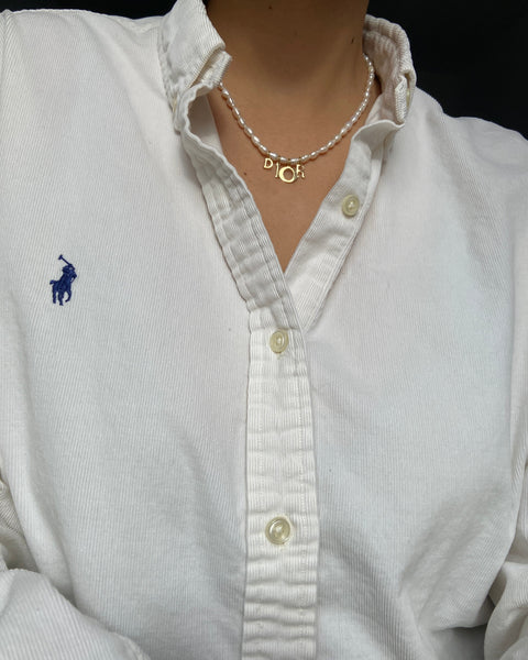 Authentic Dior Spelt out mise pendant - Reworked Pearls Necklace