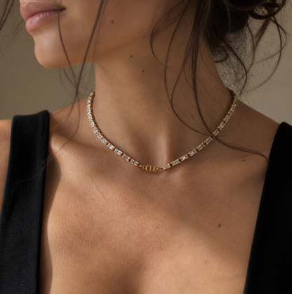 Authentic Mini CD Dior pendant- Reworked Diamante Choker
