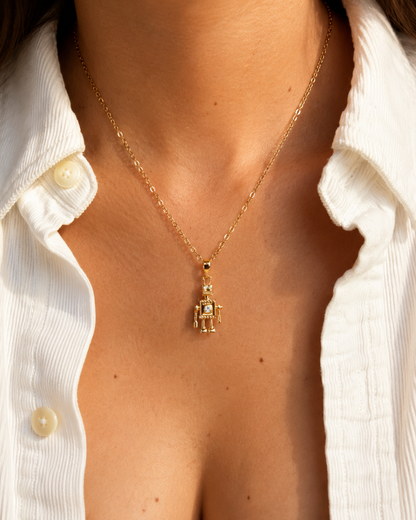 Authentic Prada Robot pendant - Repurposed Necklace