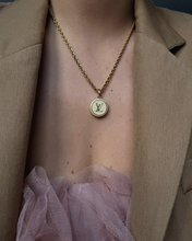 Load image into Gallery viewer, Authentic Louis Vuitton Logo Round Pendant- Necklace