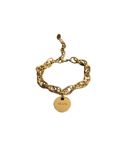 Authentic Prada Round Pendant - Repurposed Bracelet