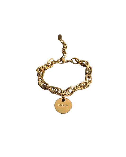 Authentic Prada Round Pendant - Repurposed Bracelet