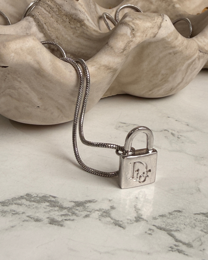 Authentic Dior Lock Pendant - Reworked Necklace