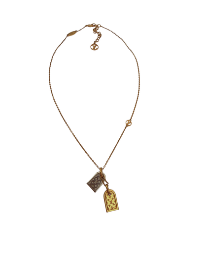 Authentic Louis Vuitton Nanogram Logo Pendant- Reworked Necklace