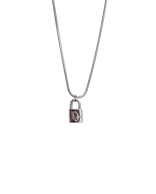 Authentic Dior Lock Pendant - Reworked Necklace