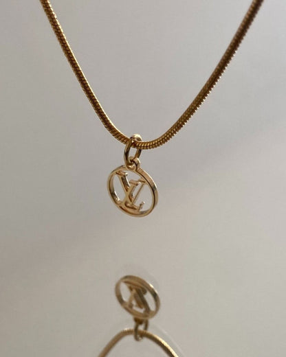 Authentic Louis Vuitton Nanogram Logo Pendant- Reworked Necklace