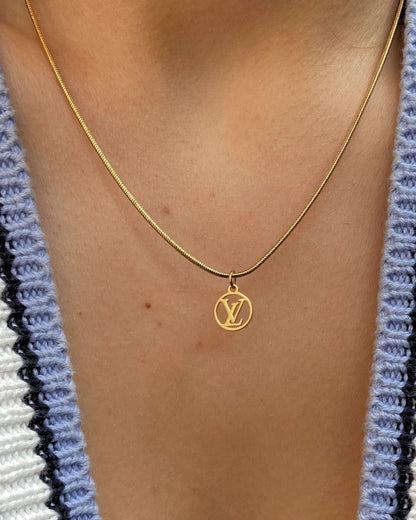 Authentic Louis Vuitton Nanogram Logo Pendant- Reworked Necklace
