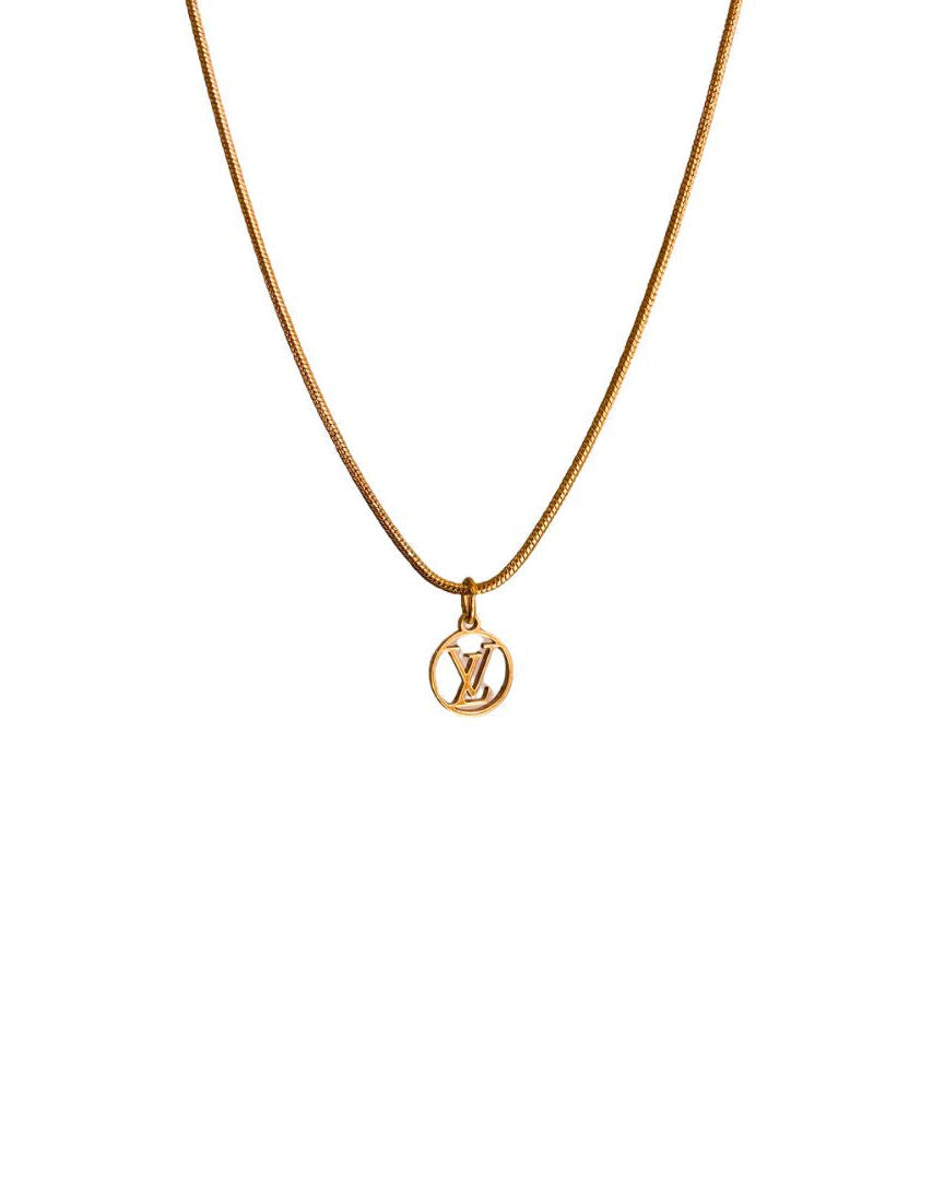 Authentic Louis Vuitton Nanogram Logo Pendant- Reworked Necklace