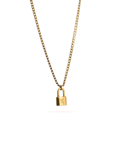 Authentic Louis Vuitton Pendant Lock- Reworked Necklace