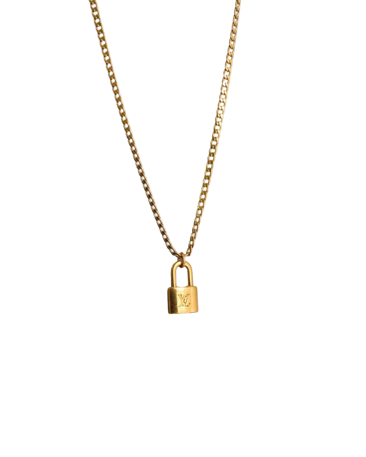 Authentic Louis Vuitton Pendant Lock- Reworked Necklace