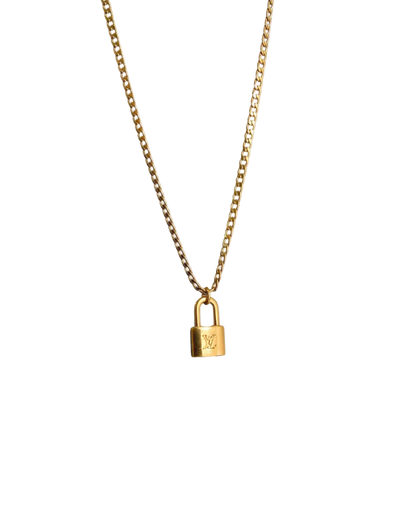 Authentic Louis Vuitton Pendant Lock- Reworked Necklace