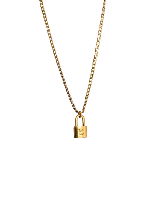 Authentic Louis Vuitton Pendant Lock- Reworked Necklace