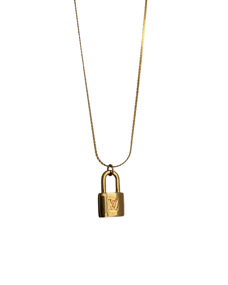 Authentic Louis Vuitton Mini Lock - Repurposed Necklace