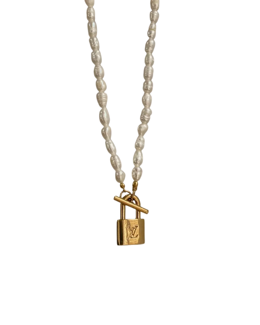 Authentic Louis Vuitton Padlock Pendant- Necklace