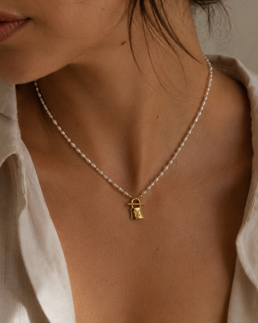 Authentic Louis Vuitton Padlock Pendant- Necklace