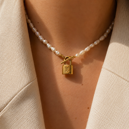 Authentic Louis Vuitton Padlock Pendant- Necklace