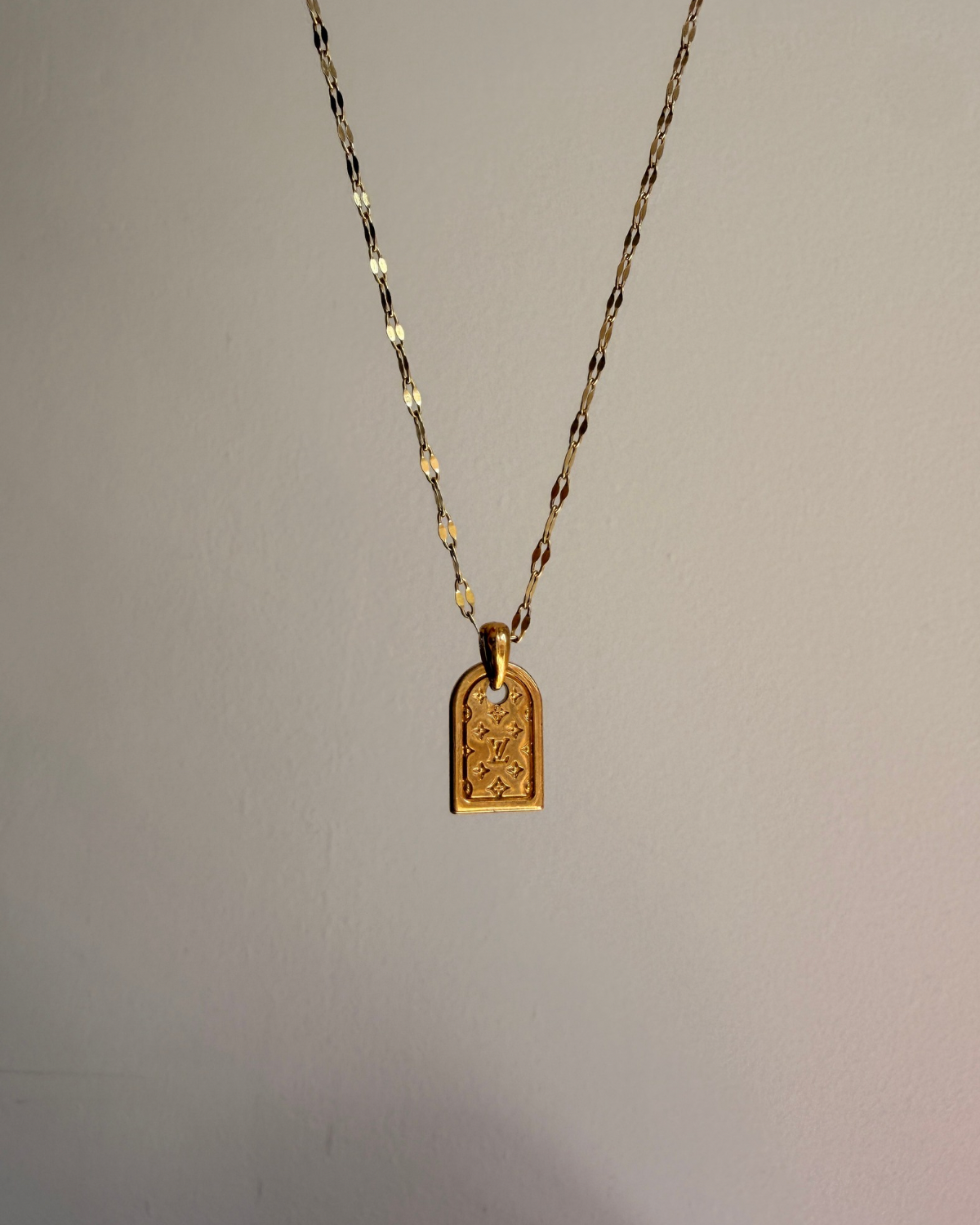 Authentic Louis Vuitton Tag Nanogram Pendant- Reworked Necklace