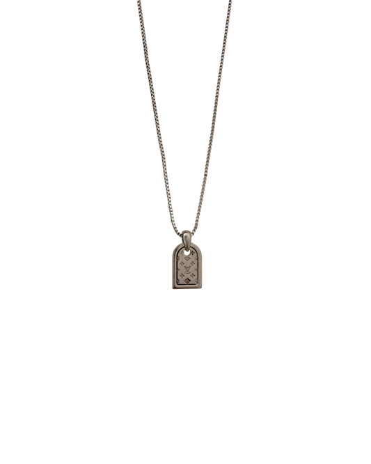 Authentic Louis Vuitton Silver Tag Nanogram Pendant- Reworked Necklace
