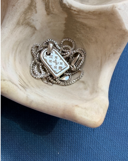 Authentic Louis Vuitton Silver Tag Nanogram Pendant- Reworked Necklace