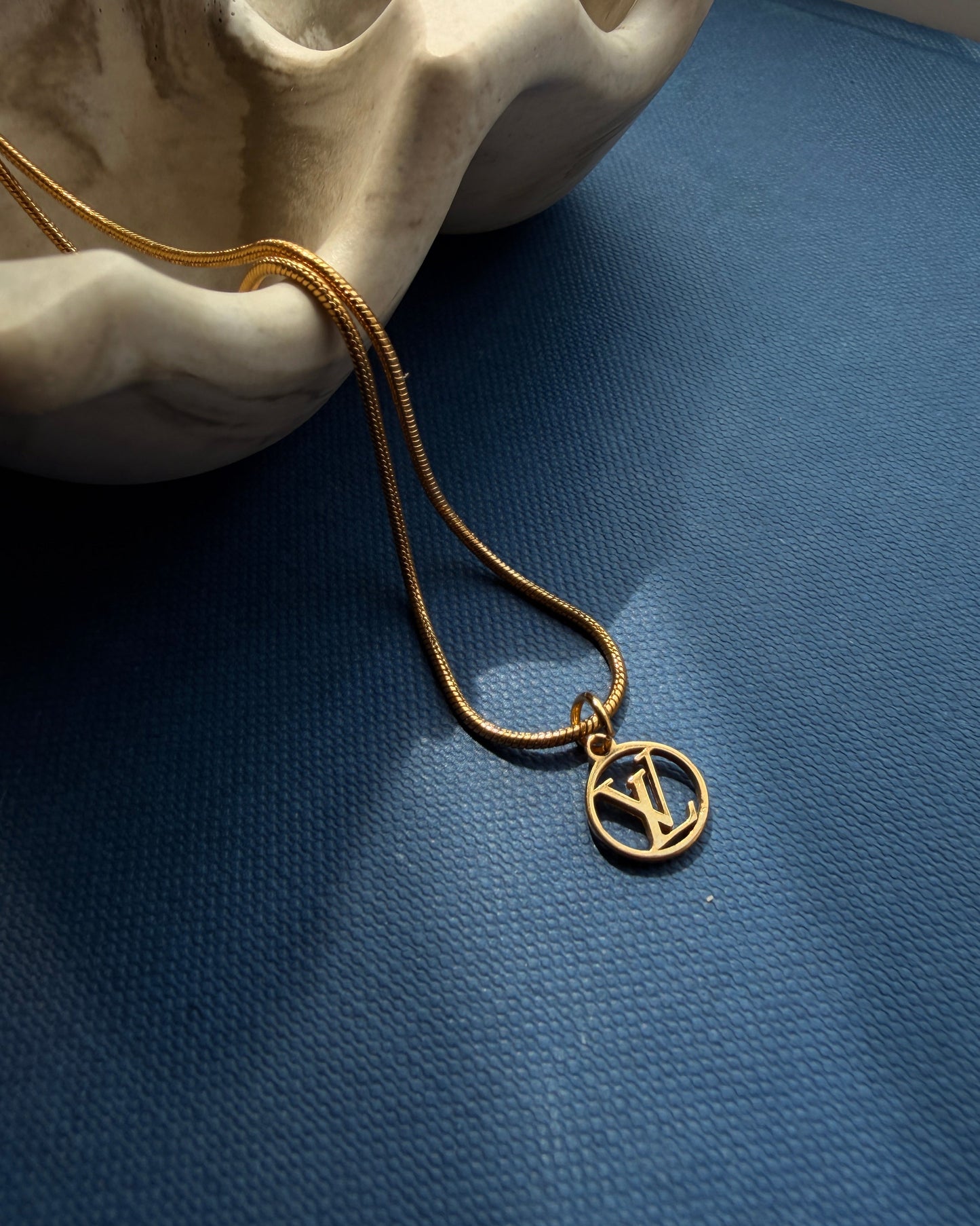 Authentic Louis Vuitton Nanogram Logo Pendant- Reworked Necklace