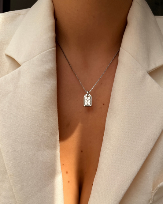 Authentic Louis Vuitton Silver Tag Nanogram Pendant- Reworked Necklace