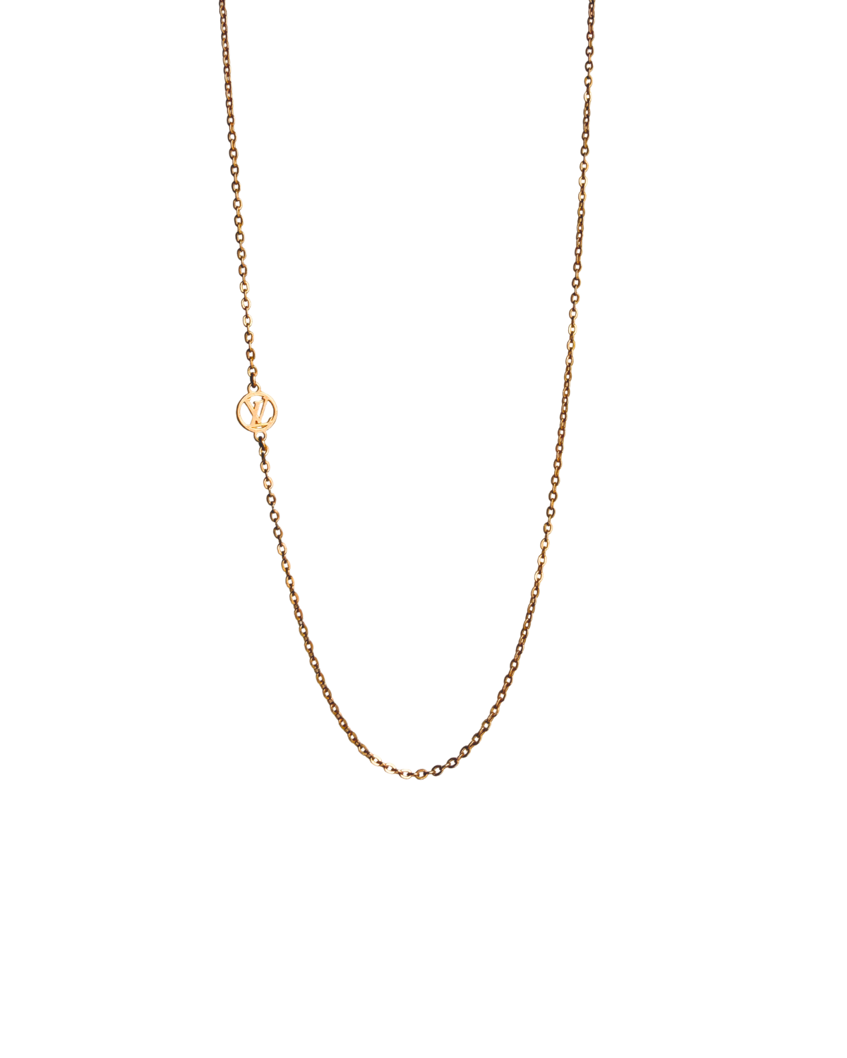 Authentic Louis Vuitton Nanogram Pendant- Reworked Assymetric Necklace