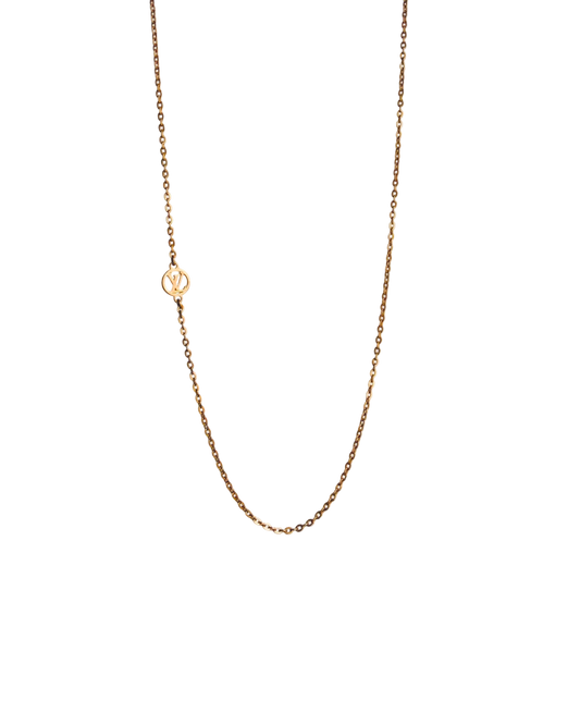Authentic Louis Vuitton Nanogram Pendant- Reworked Assymetric Necklace