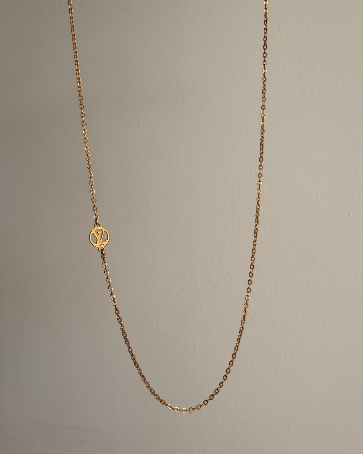 Authentic Louis Vuitton Nanogram Pendant- Reworked Assymetric Necklace
