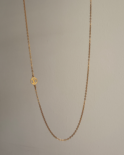 Authentic Louis Vuitton Nanogram Pendant- Reworked Assymetric Necklace