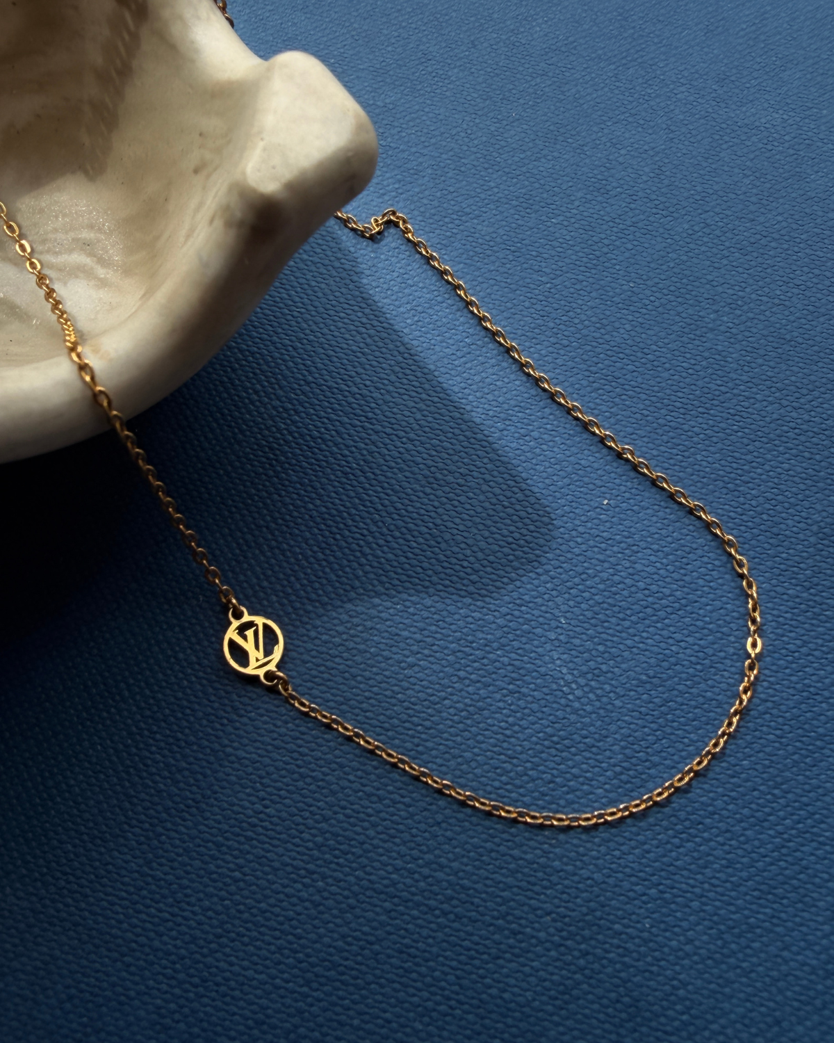 Authentic Louis Vuitton Nanogram Pendant- Reworked Assymetric Necklace