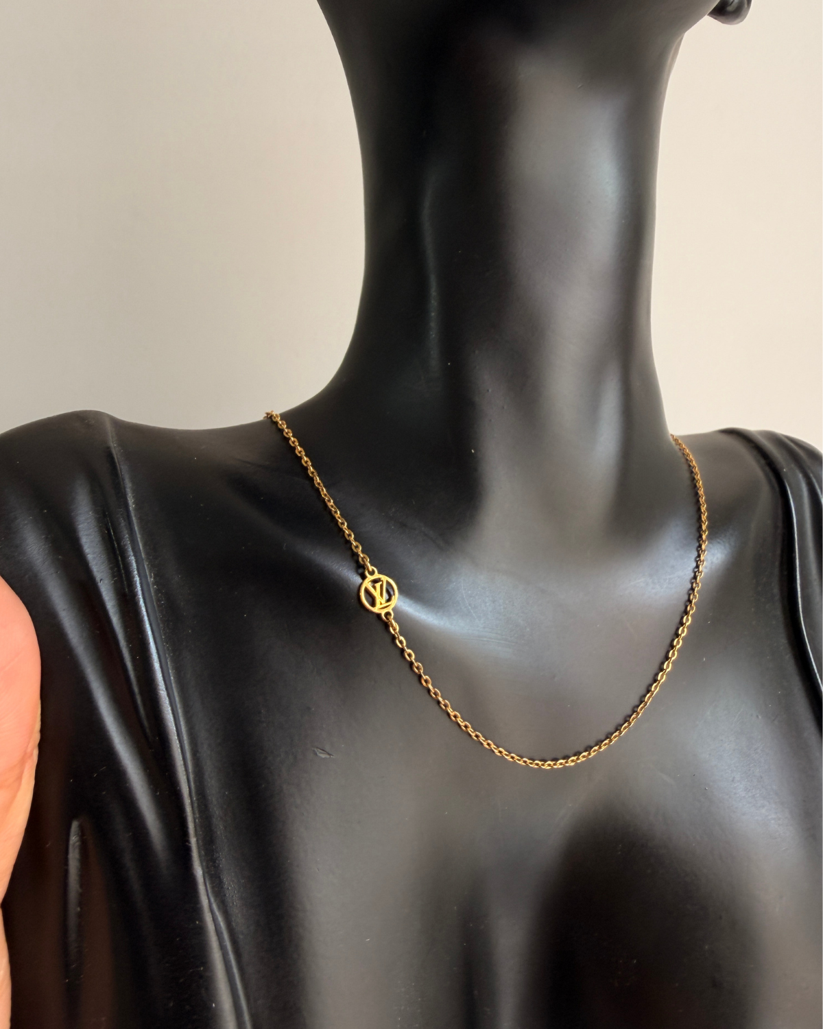 Authentic Louis Vuitton Nanogram Pendant- Reworked Assymetric Necklace