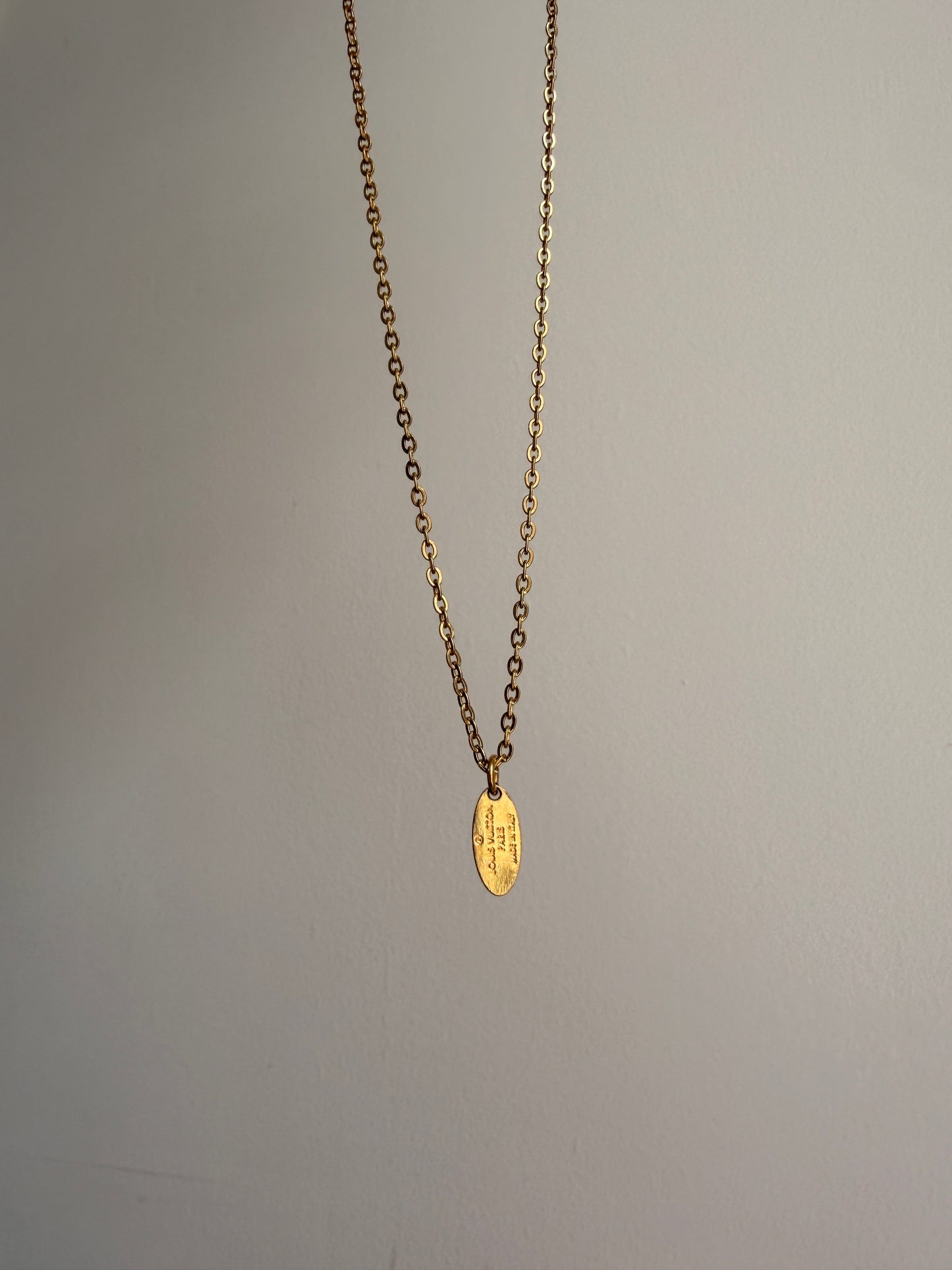 Authentic Louis Vuitton Tag Pendant- Reworked Necklace
