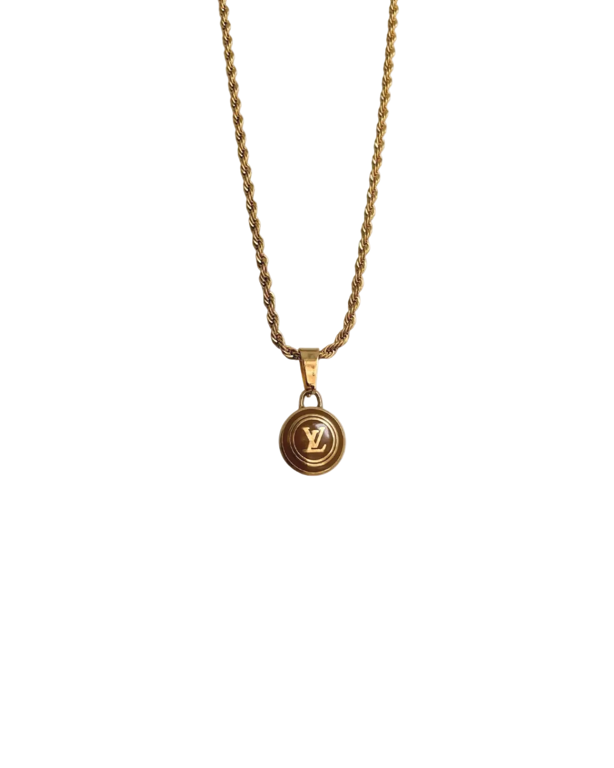 Authentic Louis Vuitton Logo Pastilles Pendant Necklace