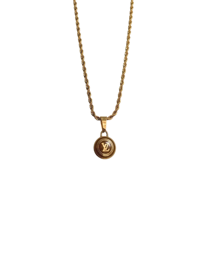 Authentic Louis Vuitton Logo Pastilles Pendant Necklace