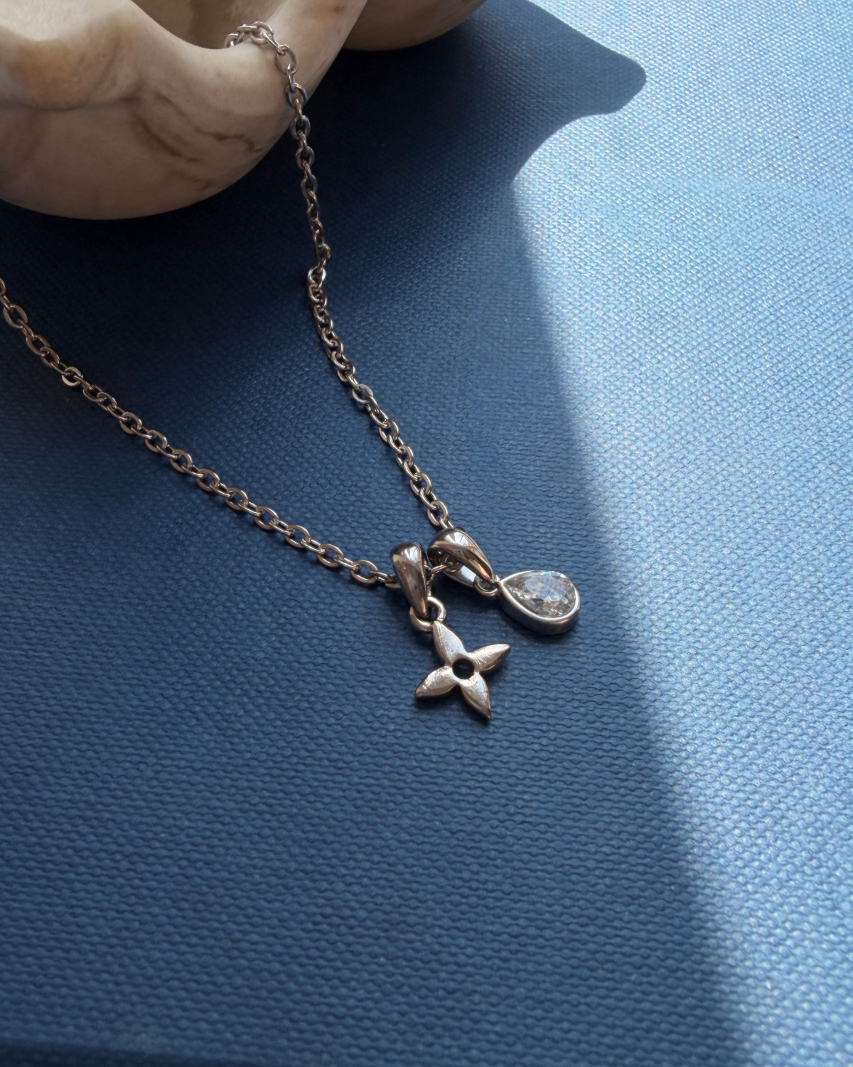Authentic Louis Vuitton Monogram Flower - Reworked Silver Necklace