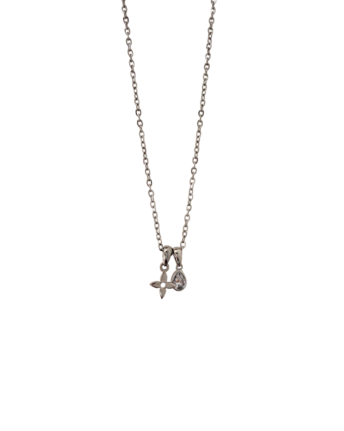 Authentic Louis Vuitton Monogram Flower - Reworked Silver Necklace