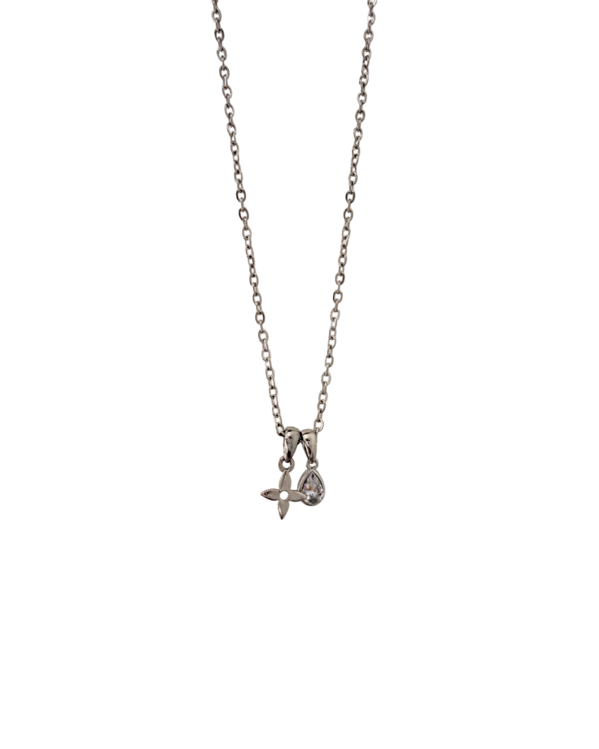 Authentic Louis Vuitton Monogram Flower - Reworked Silver Necklace